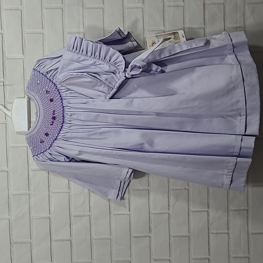 NWT  Lillac Will' Beth Smocked Infant Girls Dress